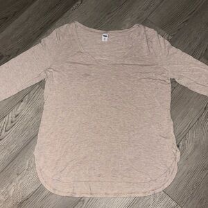 Old Navy Women's Light Tan Three Quarter Sleeve Top Size Medium